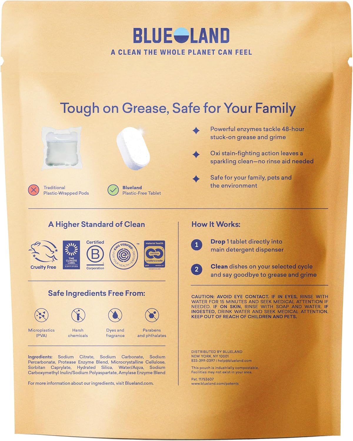 Dishwasher detergent tablet dissolving in water